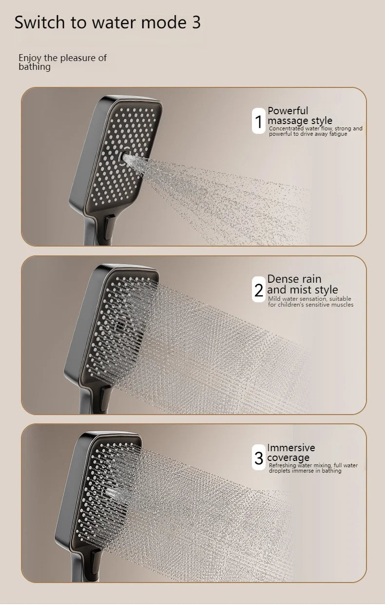 Smart Digital Display Bathroom Shower Set Piano Key Rainlfall Bath Showers System Set Apartment Bathtub Shower Faucet Full Set