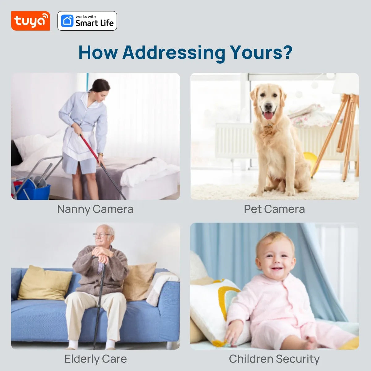 5G & 2.4G Tuya Smart Indoor/Outdoor Security Camera for Home,Baby/Elder/Pet Camera With Phone App,Color Night Vision 2-Way Audio