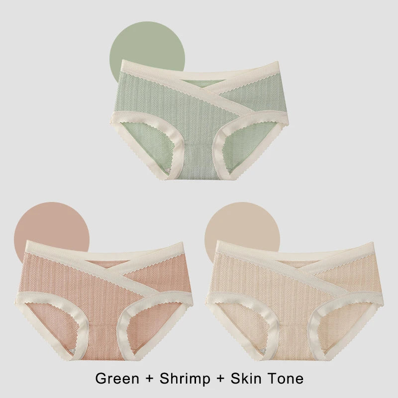 3PCS Soft Briefs V-shaped Abdominal Support Underpanties Pregnancy Childbirth Female Underwear Pregnant Woman Women's Panties