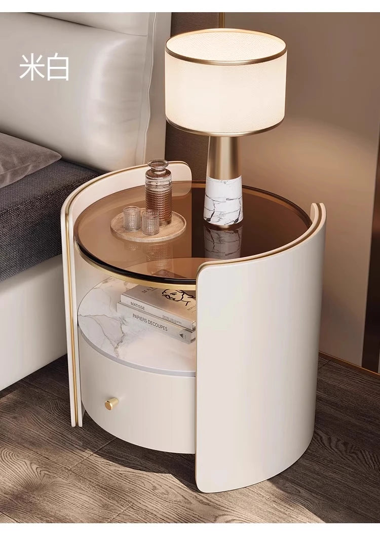 Tall Nordic Nightstands Organizer Design Beige Luxury Modern Bedside Table Space Saving Unique Szafki Nocne Furniture Home