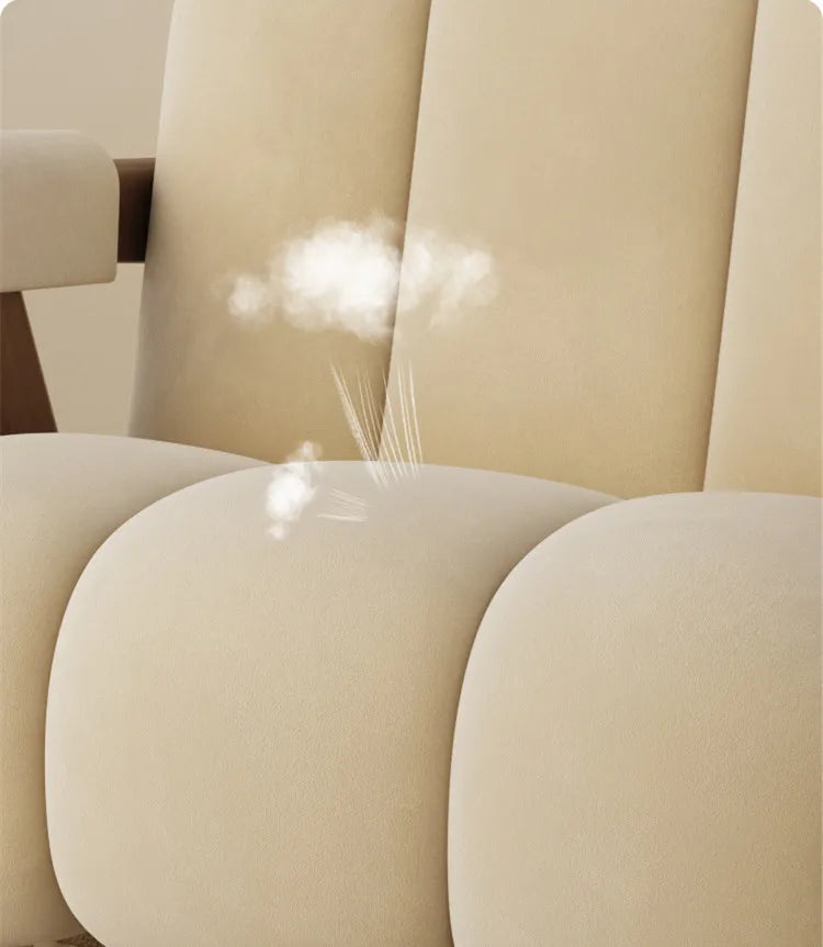 Home Balcony Nordic Wood Living Room Chairs Modern Living Room Sofas Single Leisure Back Armchair Fabric Sofa Chair Furniture