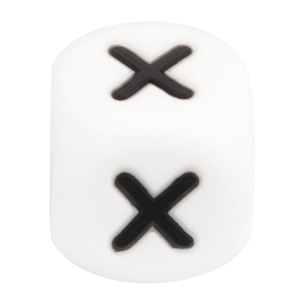 LOFCA 40pcs Alphabet Silicone Letter Beads 12mm Teething Beads Food Grade Teether English Letters Baby Nursing for Teething