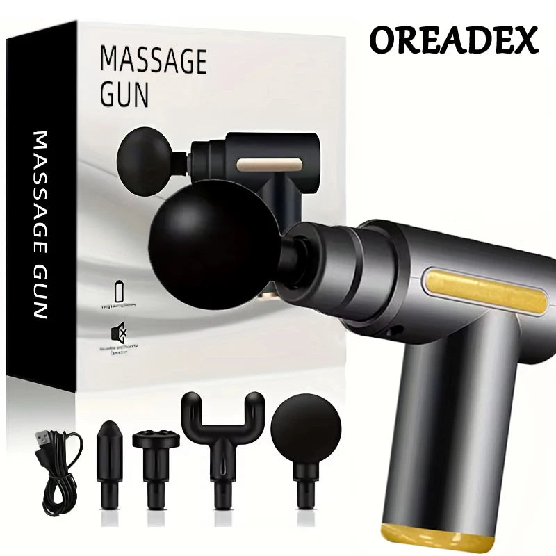 USB Rechargeable Portable Fascia Gun 6-Speed Handheld Slapping Massager for Body Back Neck Legs - Massage Relaxation Tool