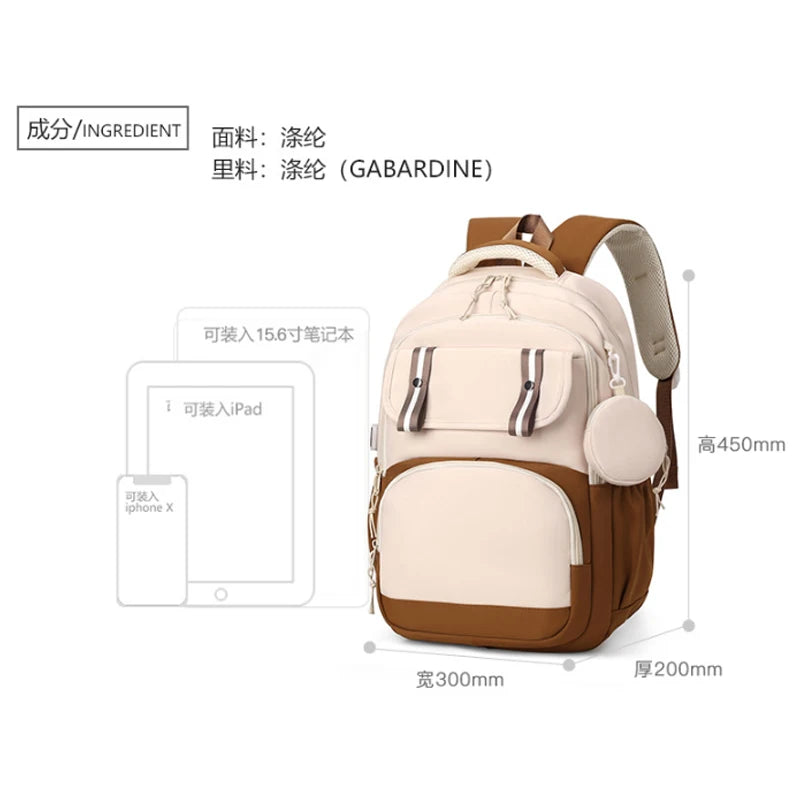 Capibara Cute Backpack Girl Anime Capybara Letter A-Z School Bags Kids Outdoor Sport Shoulders Bag Travel Rucksack Children Gift