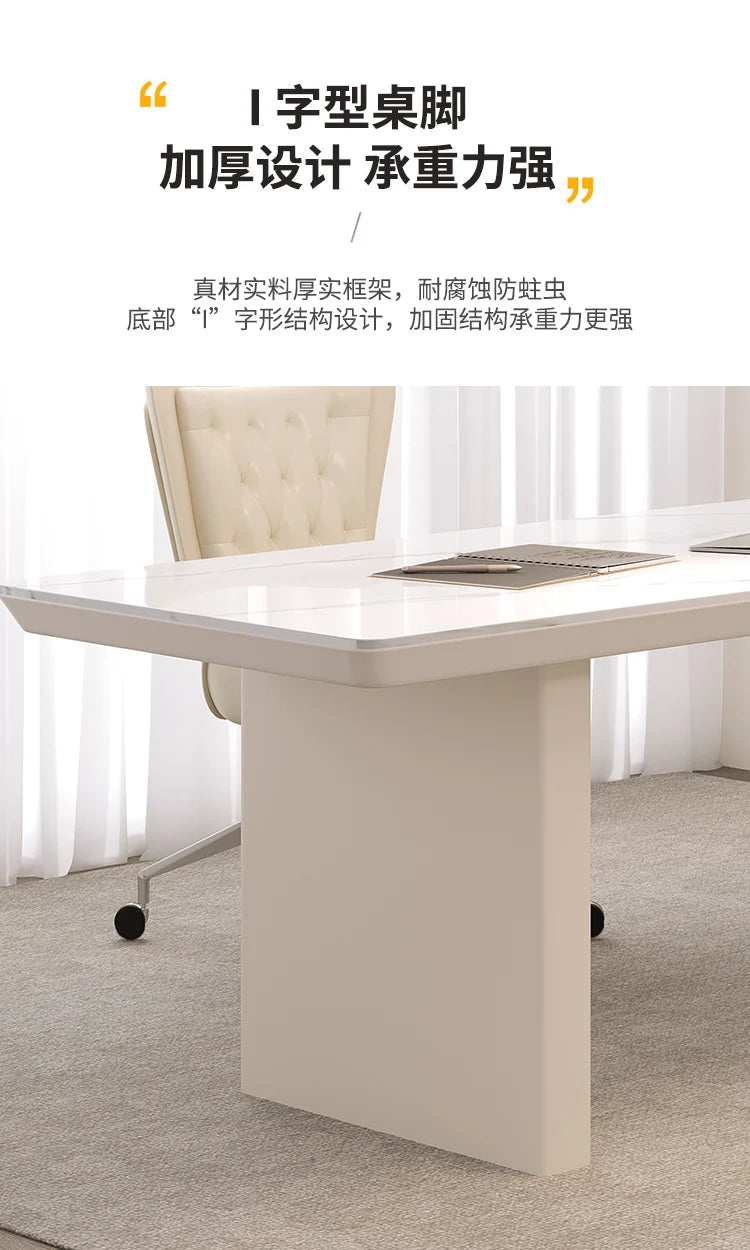 White minimalist office desk modern Elegant high-end design executive desk Mid century luxurymesa ordenador interior furniture