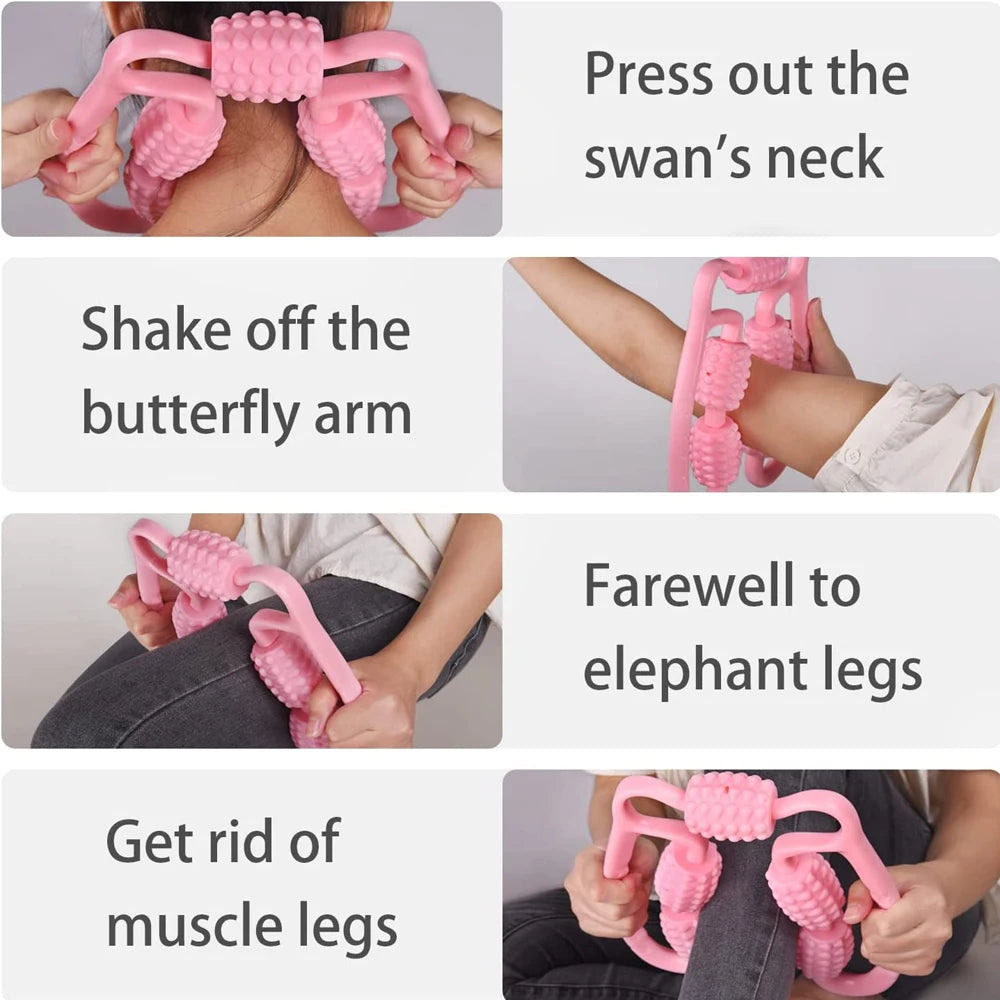 Muscle Massage Roller for Deep Tissue 360° Manual Dual Angle Foam Massager Roller for Legs Neck Arm Waist Muscle Roller Massager