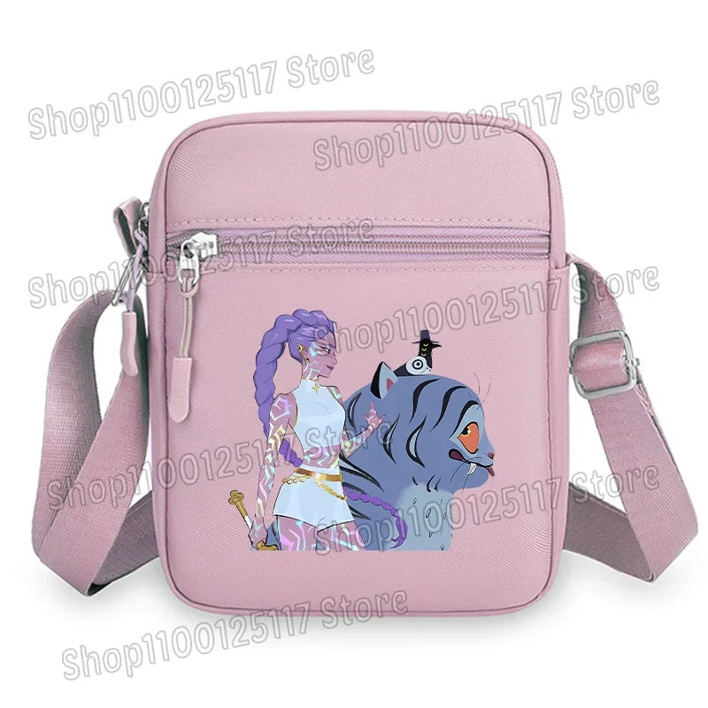 Demon Hunters Kpop Crossbody Bag Women Shoulder Bags Girls Square Bag Mobile Phone Storage Bags Outdoor Anime Printed Handbag