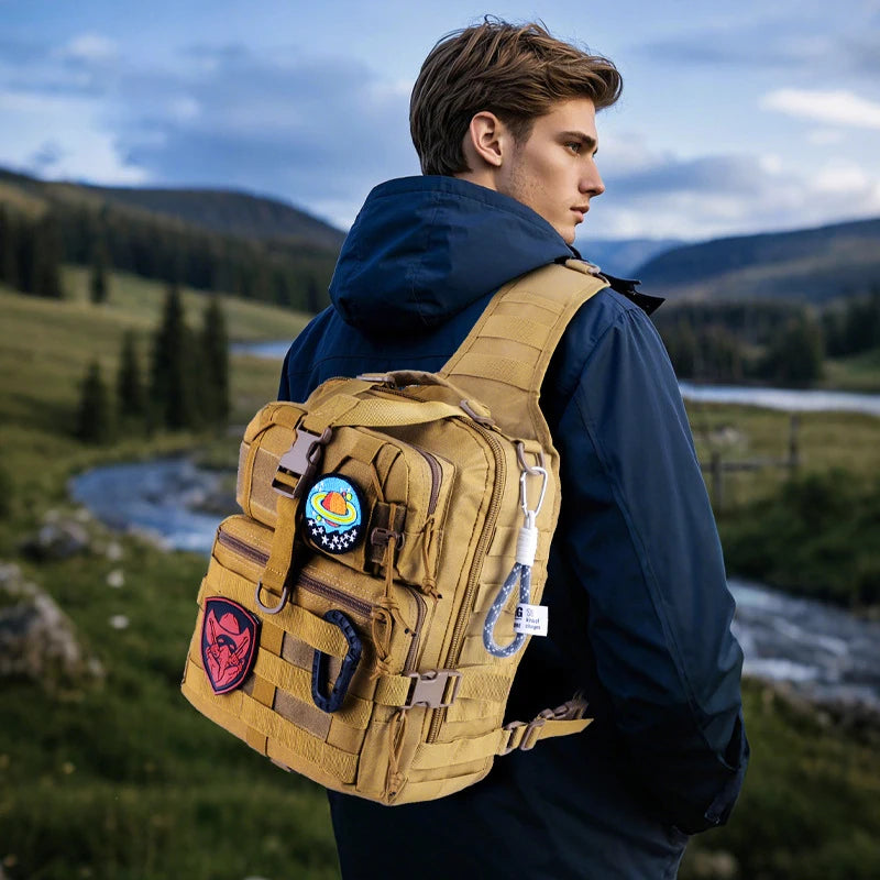 Tactical Military Sling Bag Men Small Sling Rover Range Shoulder Bag Molle Outdoor Camping Hiking Daypack Hunting Crossbody Pack