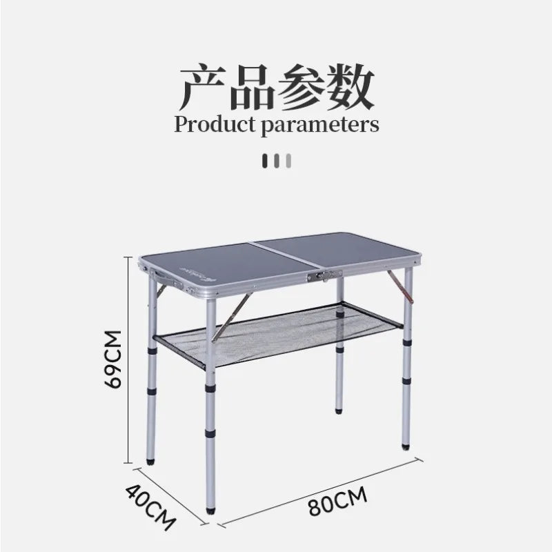 Outdoor Portable Folding Table Camping Three-fold Aluminum Alloy Table Self-driving Car Table New