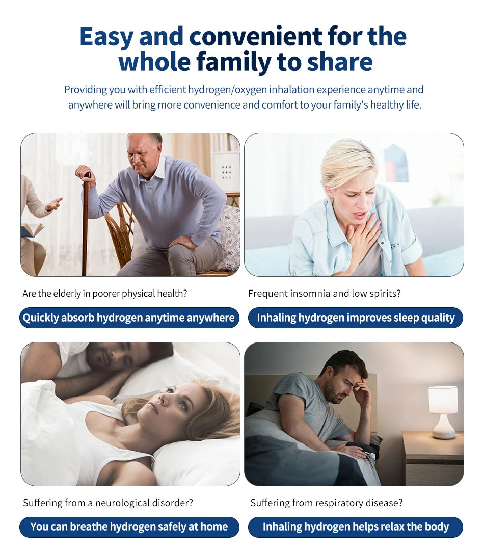 Portable Hydrogen Generator H2 Inhalation Machine 450ML Home Use Hydrogen Water Maker Hydrogen Molecule Wellness Free Backpack