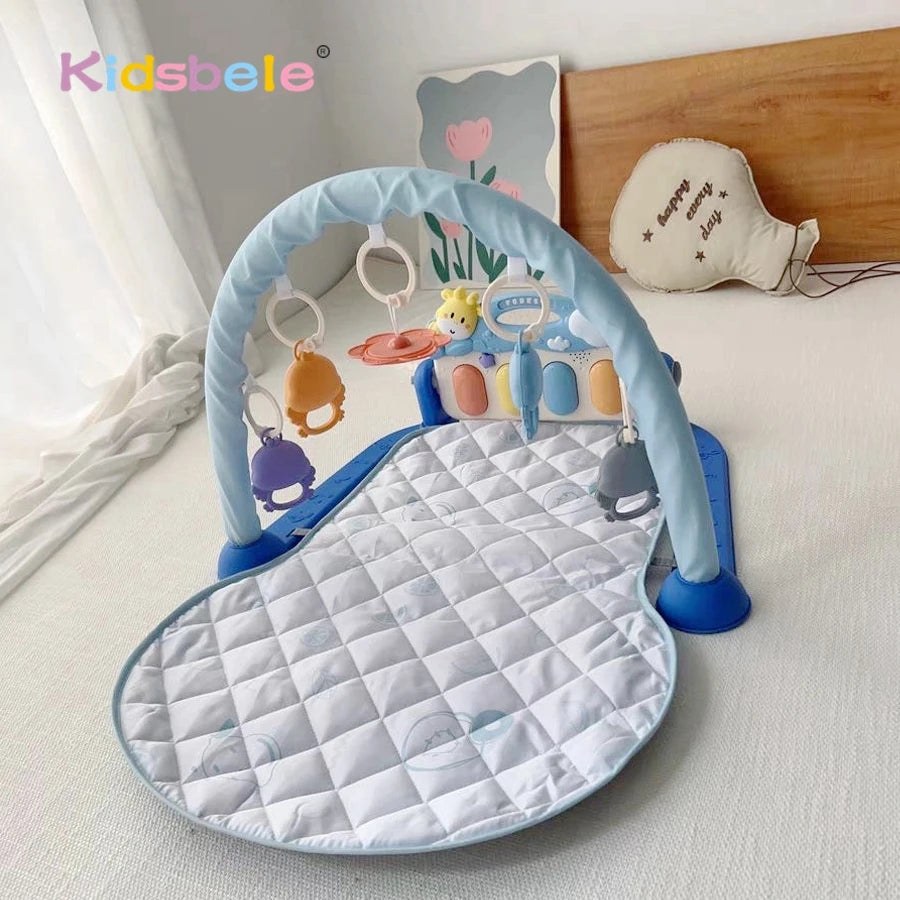 Baby Play Activity Gym With Piano Hanging Rattles Soft Padded Tummy Time Mat Montessori Sensory Learning Newborn Christmas Gift