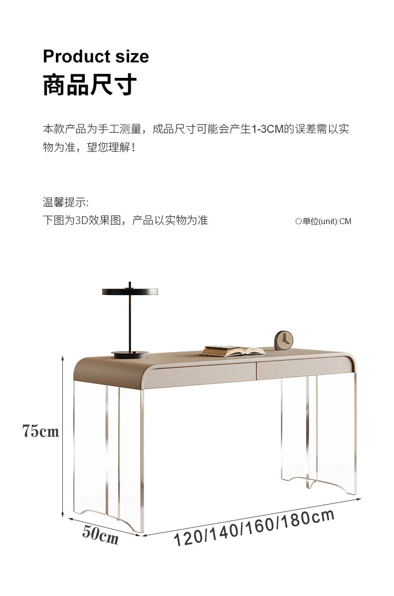 Mid-century Interior Design Office Desk Vintage Modern Light Luxury Office Desk Elegant Fashionable Home Furniture Poyta XYOD