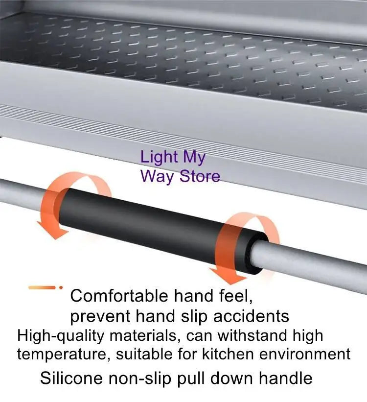 Stainless Steel Aluminum Alloy Hanging Lifting Basket Kitchen Pull-Down Cabinet Storage Rack