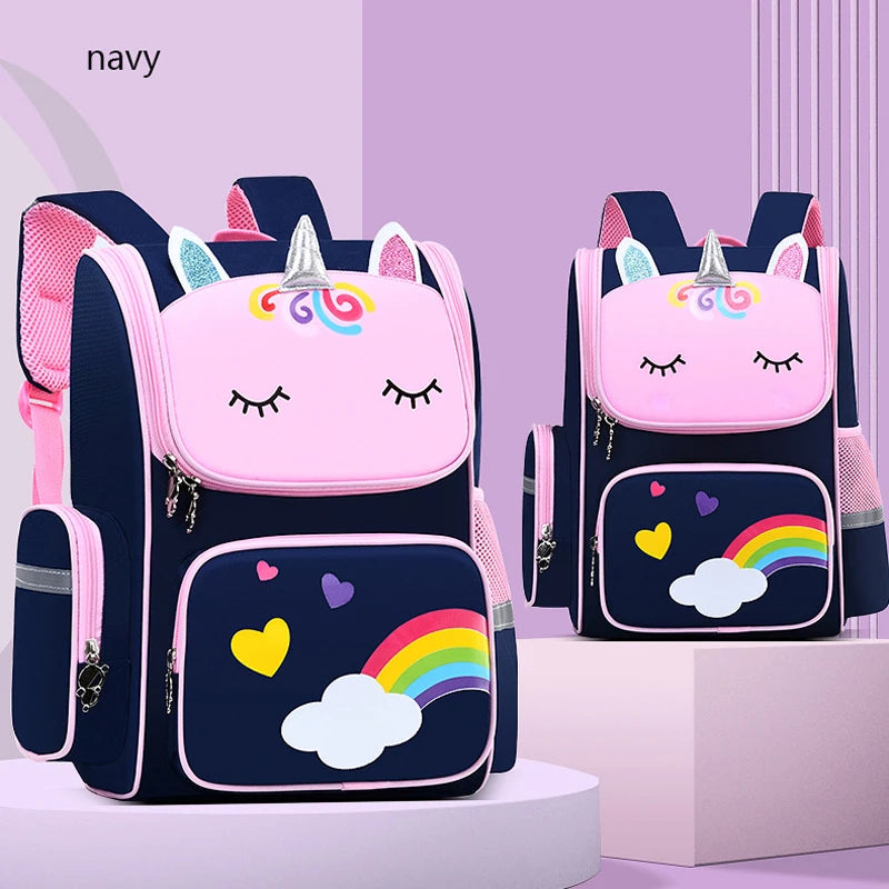 Children Girl Backpack With Large Capacity Waterproof Unicorn Print Teen School Bag for 2-16 Year Olds Cute Kawaii Kid Backpack