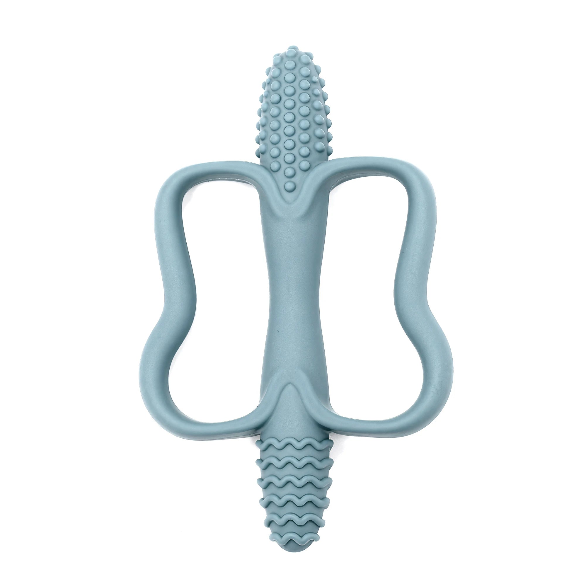 Integrated Silicone Teething Stick with Handle, Baby Toy Teether, Available in 6 Colors, Corn-Shaped Teether.
