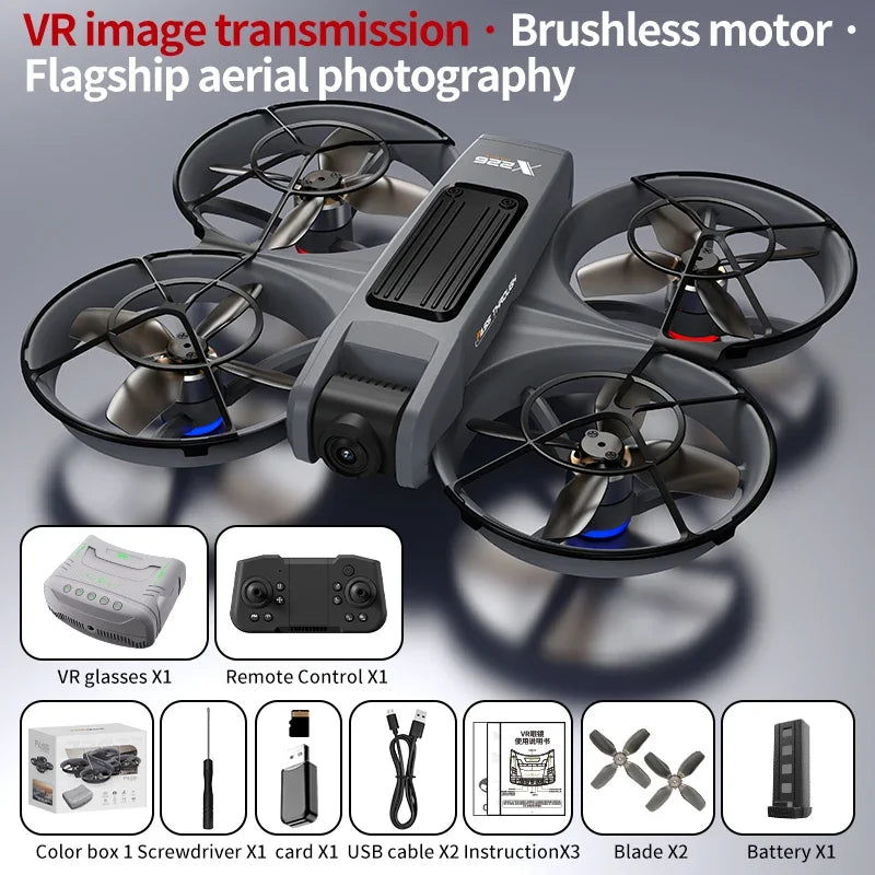 DWi X226 VR FPV Drone 4K HD Dual Camera Aircraft Brushless Motor WIFI 5G RC Quadcopter Optical Flow Positioning Mini Drone Toys