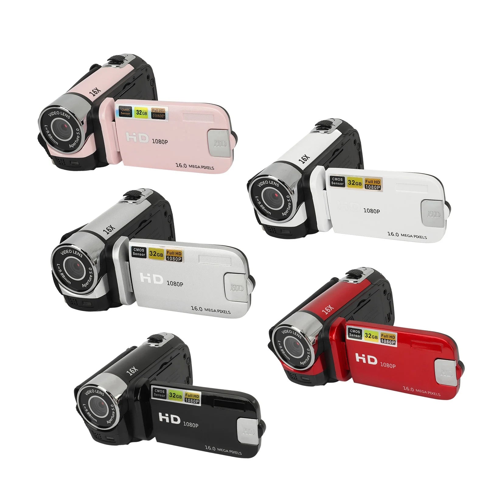 D90 1080P 16MP Digital Camera 2.4 Inch Rotatable Screen Camcorder 16X Zoom HD Video Recorder with Fill Light new