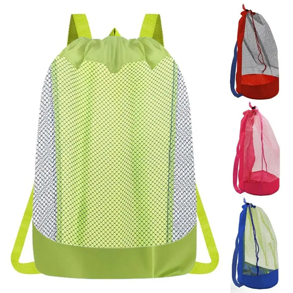 Convenient Large Capacity Beach Bag Foldable Lightweight Swimming Backpack Portable Breathable Beach Toy Baskets Clothes