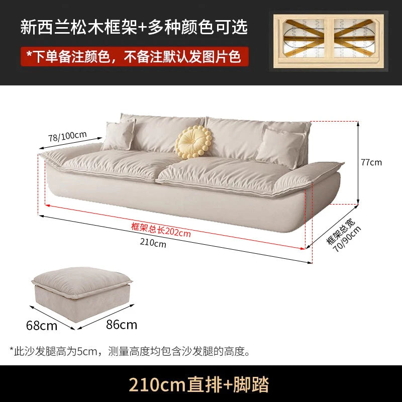 Minimalist Living Room Sofas Oversized Cushion Individual Nordic Living Room Sofas 2 Seater Modern Divano Soggiorno Furniture