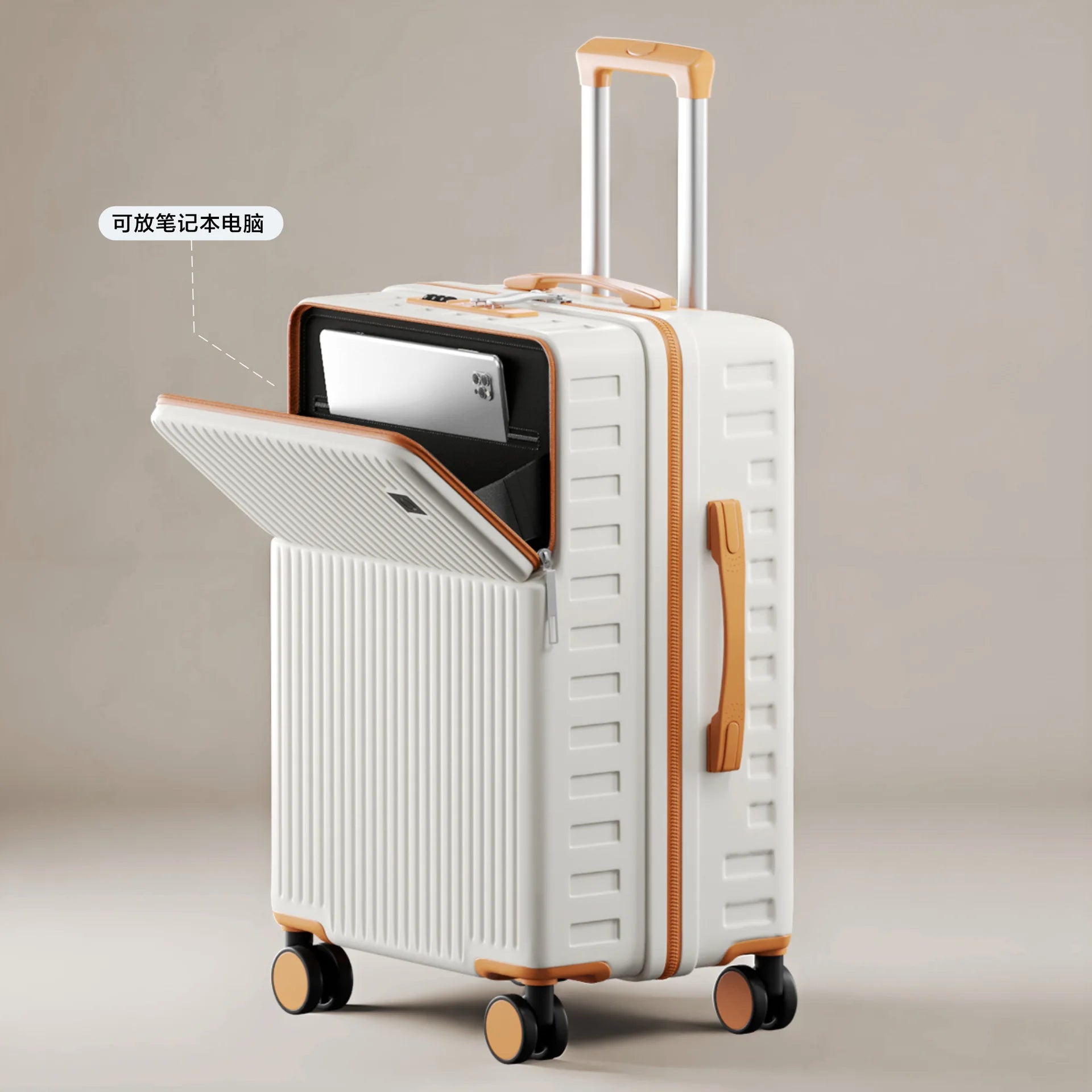 20"24"26 Inch Travel Suitcase Front Opening Luggage Laptop Boarding Case USB Charging Trolley Case with Wheels Carry on Luggage