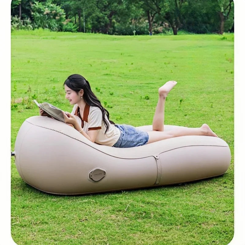 Outdoor Inflatable Sofa USB Rechargeable Portable Air Sofa, Music Festival Nap Camping Fully Automatic Inflatable Lounge Chair
