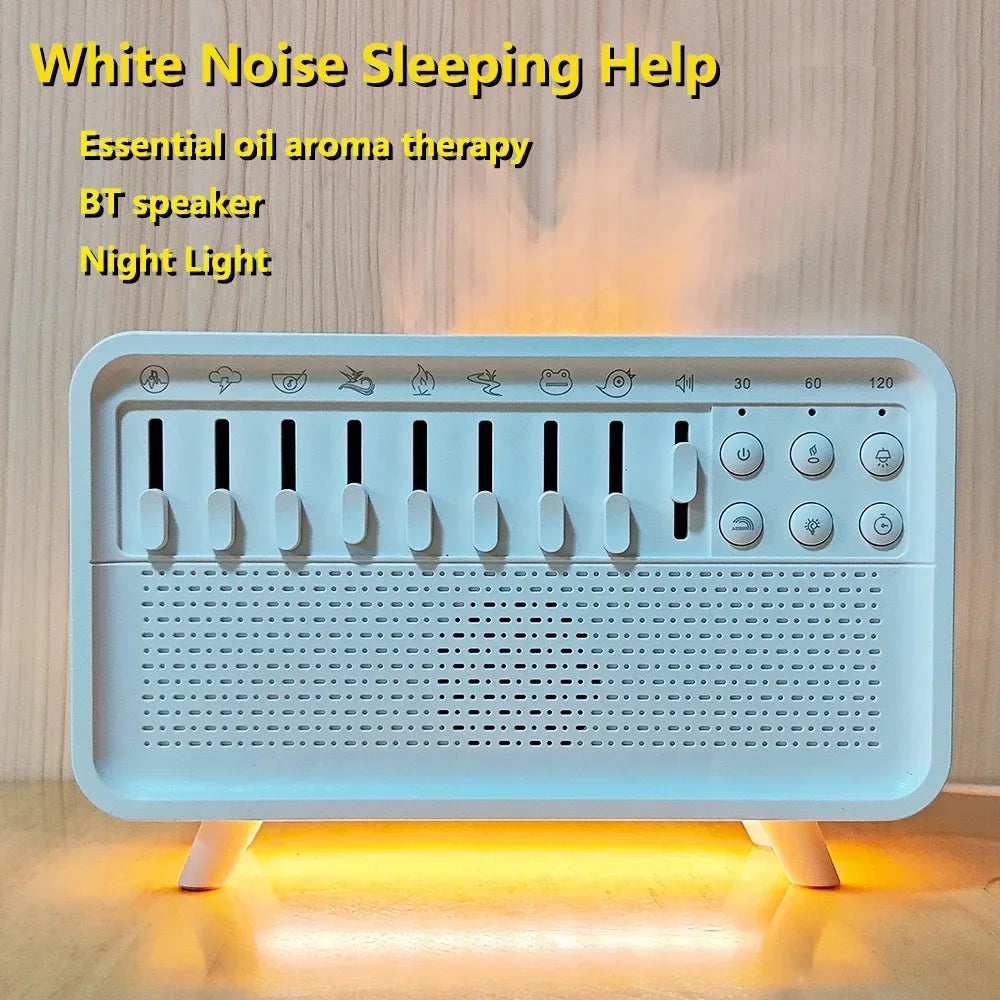 4 in 1 HIFI Bluetooth Speaker LED White Noise Speaker White Noise Sleep Aid Night Light Humidifier Machine with 8 Nature Sounds