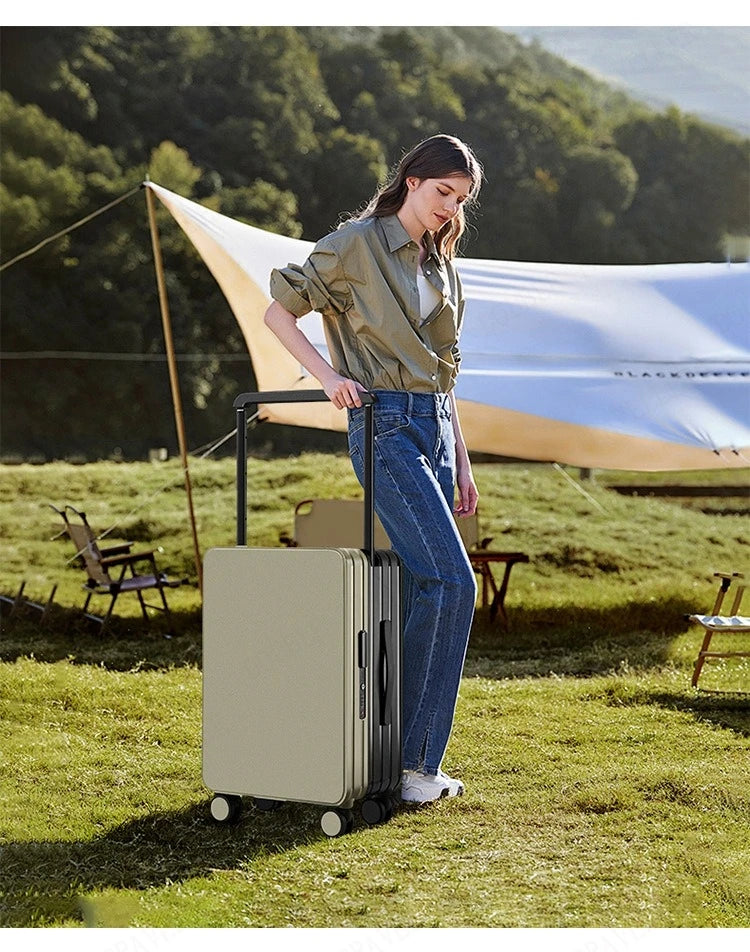 New Mid-Width Draw-Bar Luggage Large Capacity Travel Password Suitcase ABS+PC Fashion Travel Suitcase on Wheels