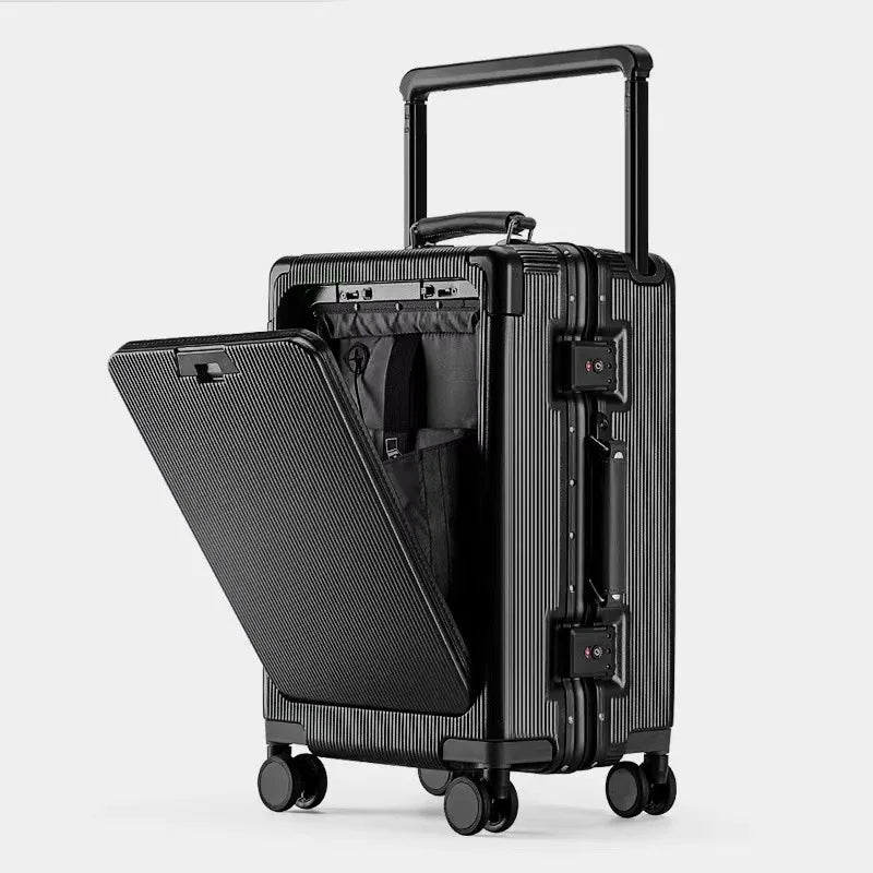 Aluminum Frame Luggage Password Carry on Luggage with Wheels Quiet Universal Wheel Fashion Travel Box Pull Rod Box