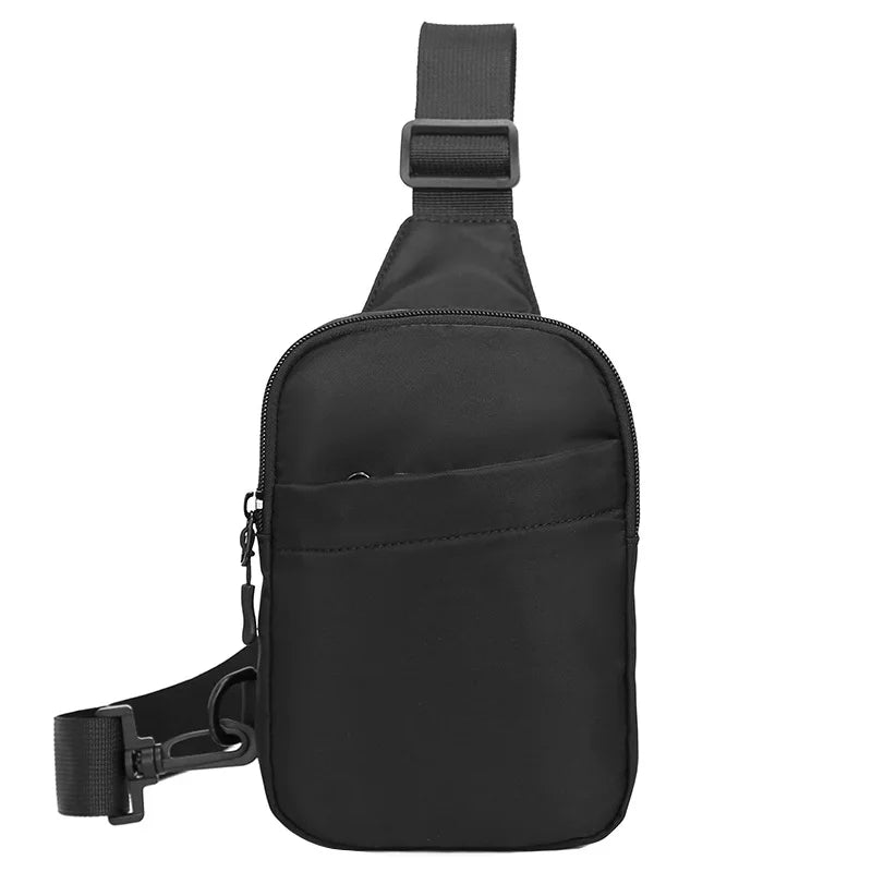 Mini Minimalist Sling Bag Black Messenger Bag Fashion Shoulder Bag Casual Chest Bag Backpack Variable Waist Bag Mobile Phone Bag