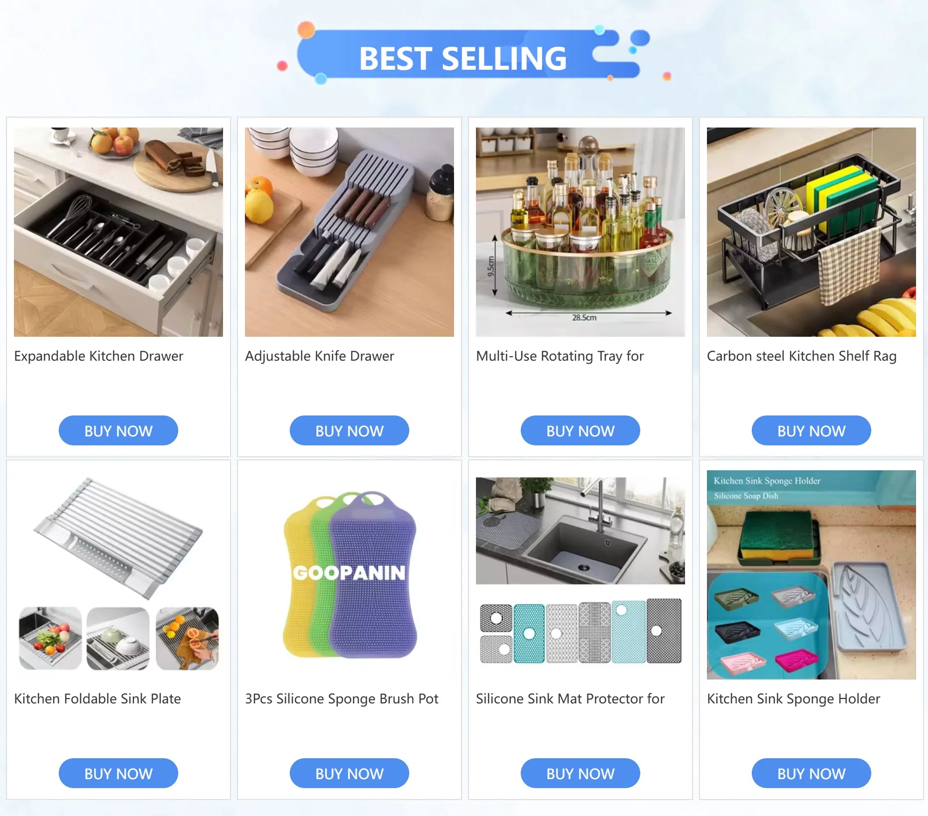 Carbon steel Kitchen Shelf Rag Storage Drainage Shelf Storage Rack Home Spice Sink Drainage dish drying rack Kitchen Accessories