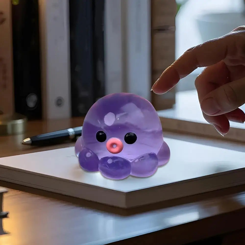 Octopus Squeeze Fidget Toy Rubber Clear Crystal Octopus Hand Relax Toy Homemade Bubble Hairstyle Game For Kids Adults Pinch Toy