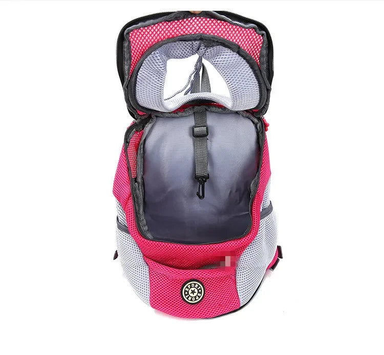 New Double Shoulder Portable Travel Backpack Outdoor Pet Dog Carrier Bag Pet Dog Front Bag Mesh Backpack