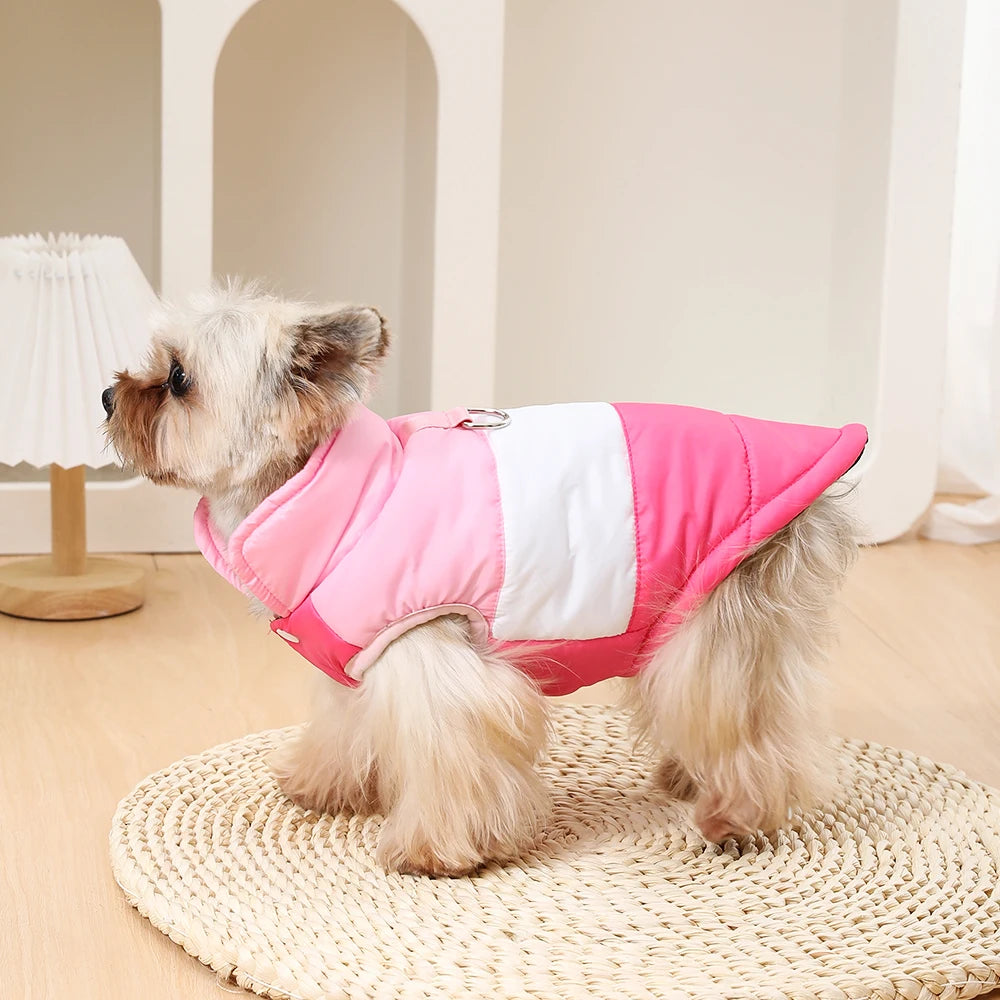 Warm Dog Jacket With Button Winter Pet Clothes for Small Medium Dogs Waterproof Puppy Coat With D-Ring Yorkshire Bulldog Apparel