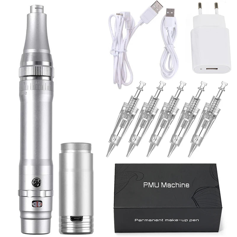 Wireless PMU Machine Permanent Makeup for Eyebrows Miroblading Eyeliner Lip Microshading Professional Rotary Tattoo Pen Gun Kit