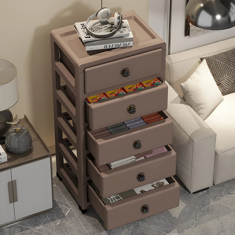 Mobile Multi-Layer Drawer Storage Cabinet,Large Capacity Bedside Table with Wheels for Bedroom/Kitchen/Living Room