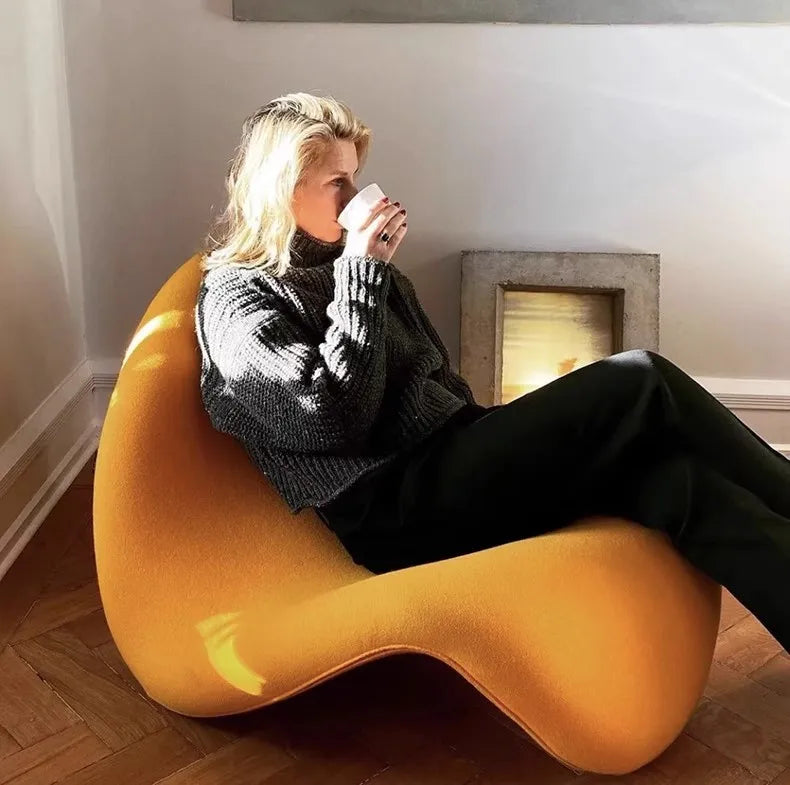 Lazy Sofa Bedroom Balcony Lying Small Single Creative Special-shaped Tongue Chair Dropshipping MOOJOU
