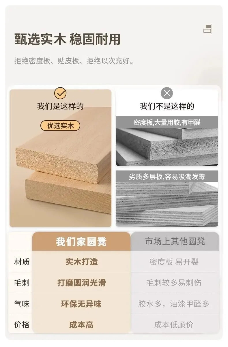 Nordic French Vintage Solid Wood Dining Chair - Mid-Century Retro Backrest Hippo Chair for Home, Living Room & Vanity