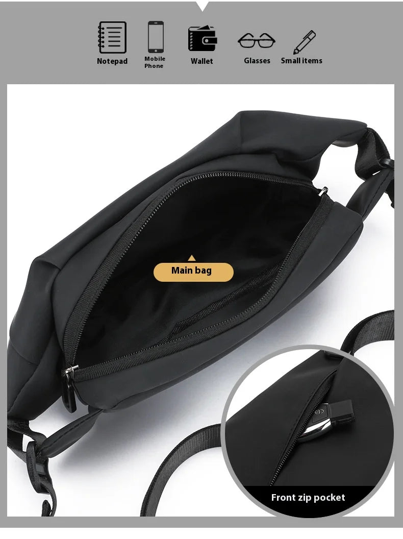 New waist bag, outdoor chest bag, business crossbody bag, multifunctional and trendy chest bag, men's sports shoulder bag