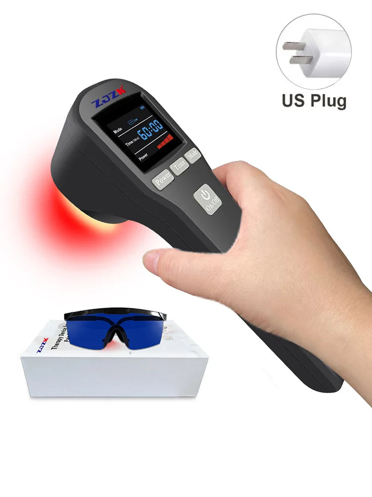 ZJZK Professional Therapeutic Cold Laser Physiotherapy Relax Treatment Massager Laser Therapy Device 808nm 650nm 880mW for Pain