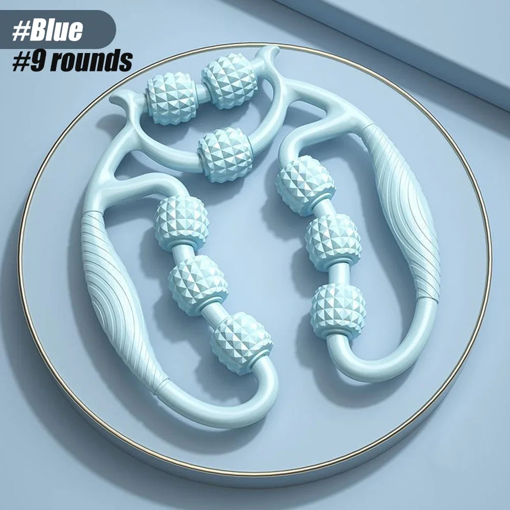 1Pcs 9-Wheel Fascia Muscle Roller, Cellulite Roller, Massage Roller for Relieve Muscle Soreness Thigh,Calf,Arm,Reduce Cellulite