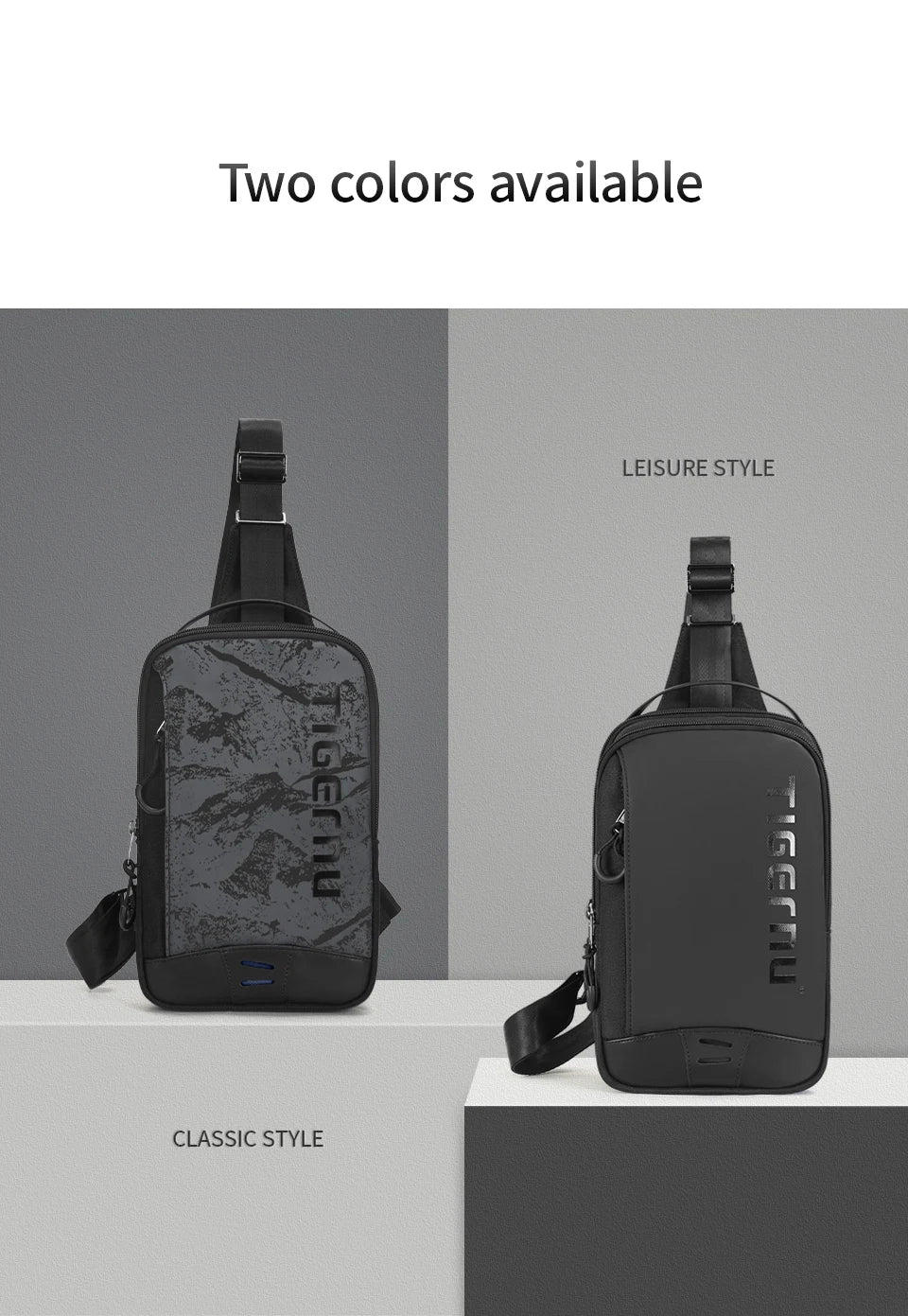 Tigernu Chest Bags For Men Cool Style Men Shoulder Bag 9.7inch IPad Bag Casual Male Crossbody Bag Lightweigt Mini Bags Messenger