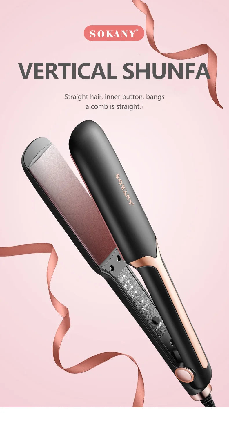 Sokany Professional Hair Straightener Ceramic Glazed No Damage 110-240V Salon Quality Styling Tool