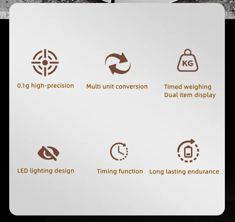 Portable Digital Coffee Scale – Rechargeable High-Precision Kitchen Scale with Timer 2kg/0.1g Accuracy for Pour-Over, Espresso