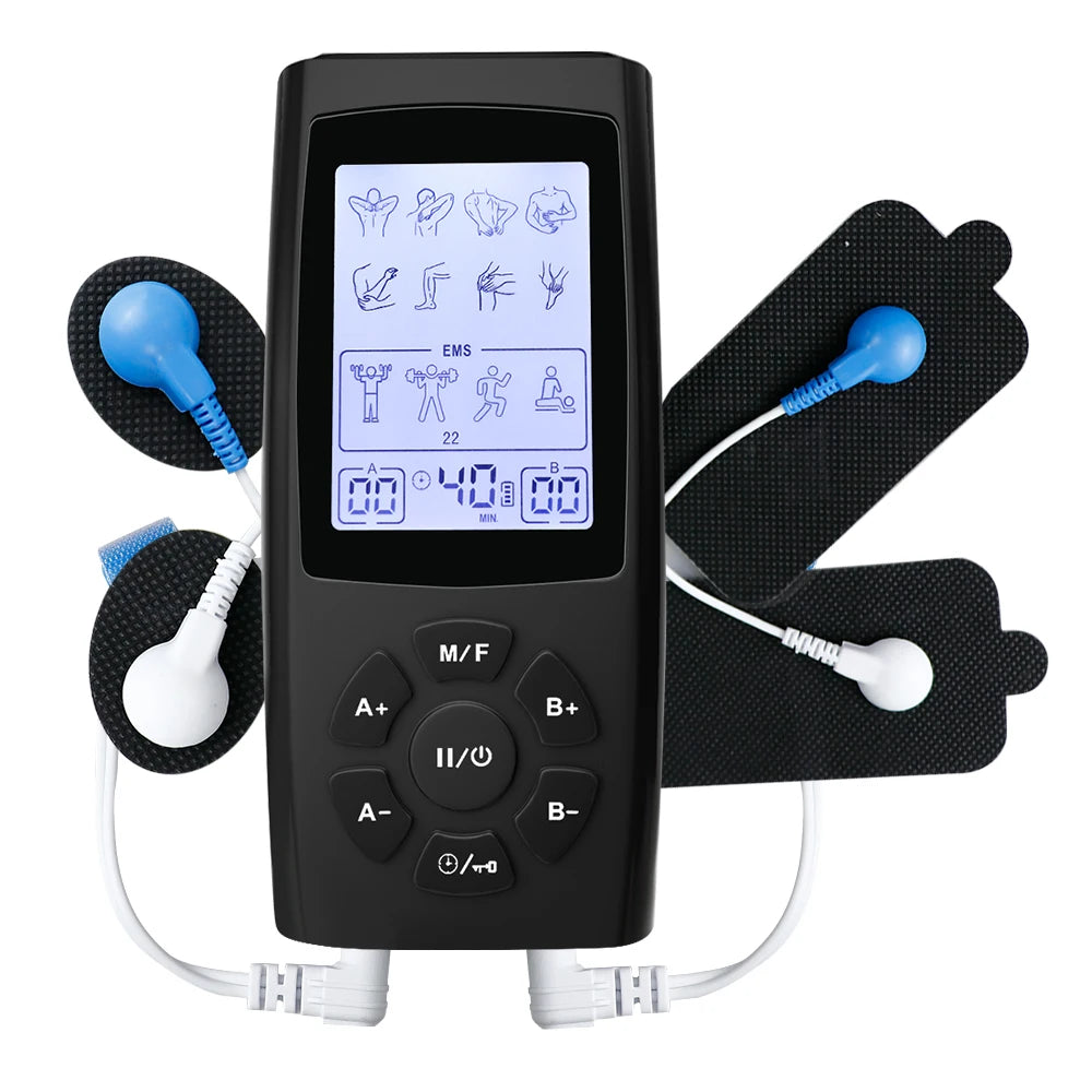 Tens Electroestimulador Pulse Acupuncture Massager 40 Levels EMS Muscle Stimulators Relaxation Medical Pain Relief with 10 Pads