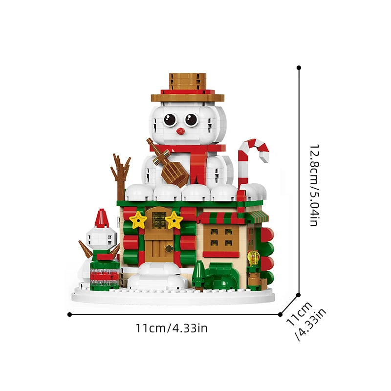 Christmas Gifts Micro Building Block Series Santa Claus Reindeer Puzzle Assembling Bricks Table Decoration Toys Children Kids
