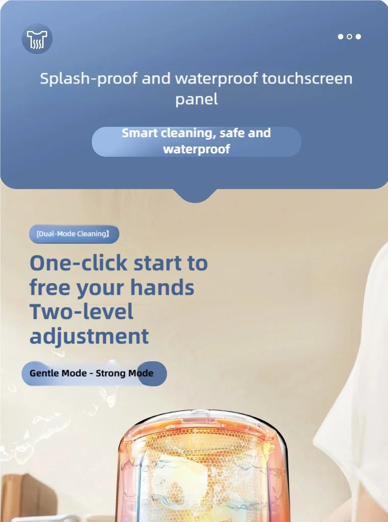 TINSOL New Mini Portable Washing Machine USB Charging Support Silent Fully Automatic Wash Essential for Dorms and Travel