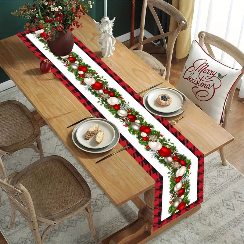 Christmas Table Runner Christmas Party Decoration 2025 Xmas Santa Claus Snowman Table Runner Navidad Natal New Year Gift 2026