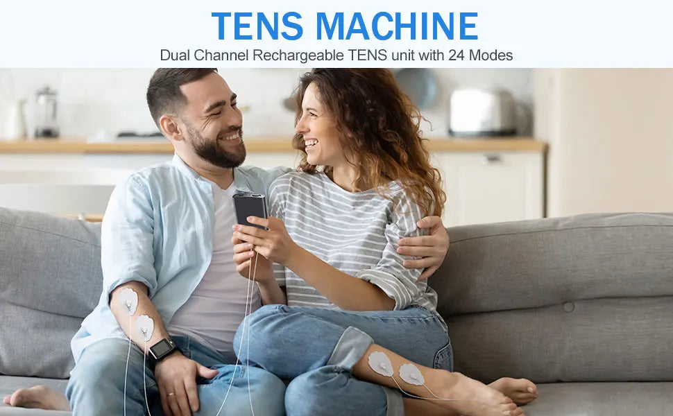 Electric TENS Muscle Stimulator Dual Channel EMS Electric Massager 24 Modes For Full Body Massage Muscle Pain Relief Relaxation