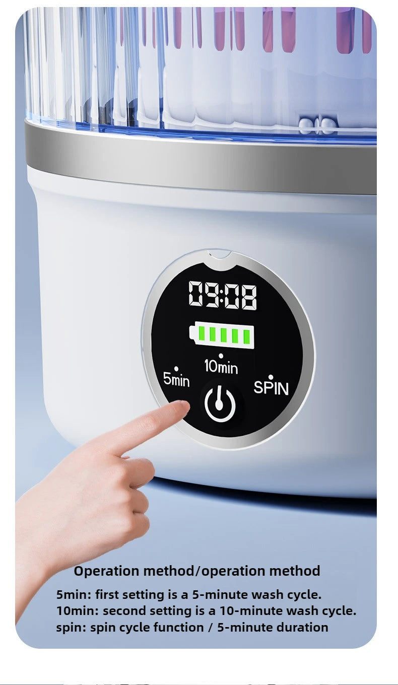 3L Mini Washing Machine Portable Home Clothes Socks Underwear Cleaning Washing Machine Travel Washing Machine with Spin Drying