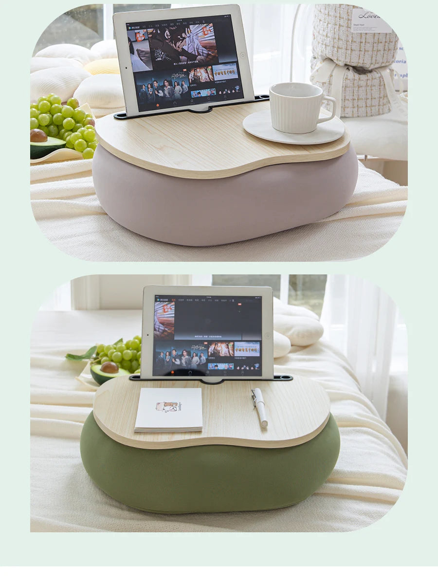 ‌Magnetic Snap-On Lap Desk Memory Foam Cushioned Laptop Tray Ergonomic Study Table for Bed/Couch/Dorm Anti-Slip Book Holder